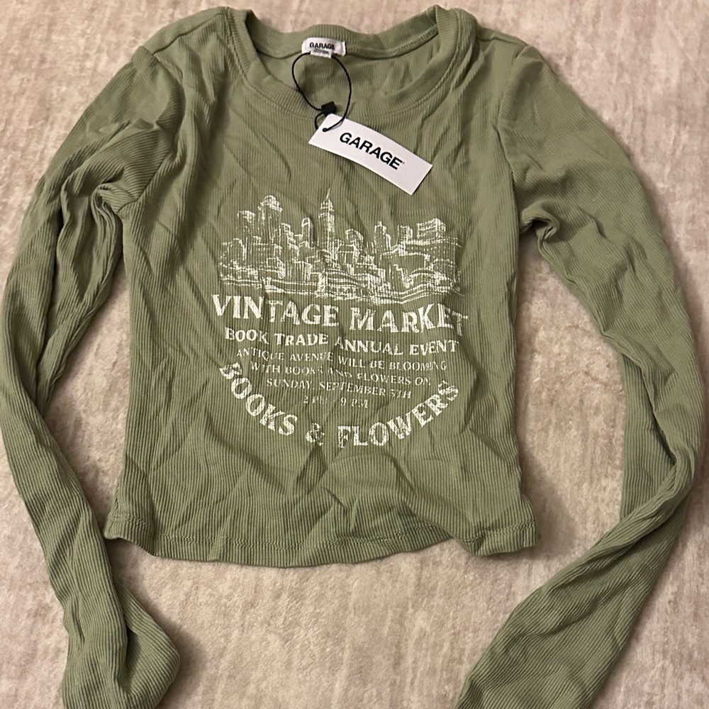 Garage Olive Graphic Long Sleeve Tee